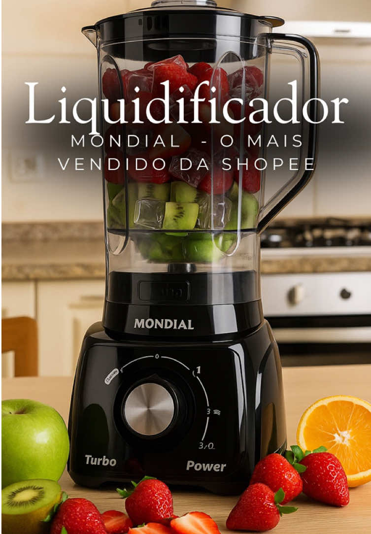 Liquidificador 3 velocidades Turbo Power preto - L-99FB - Mondial 🛍️ QUER O LINK? Nos siga e depois comente 