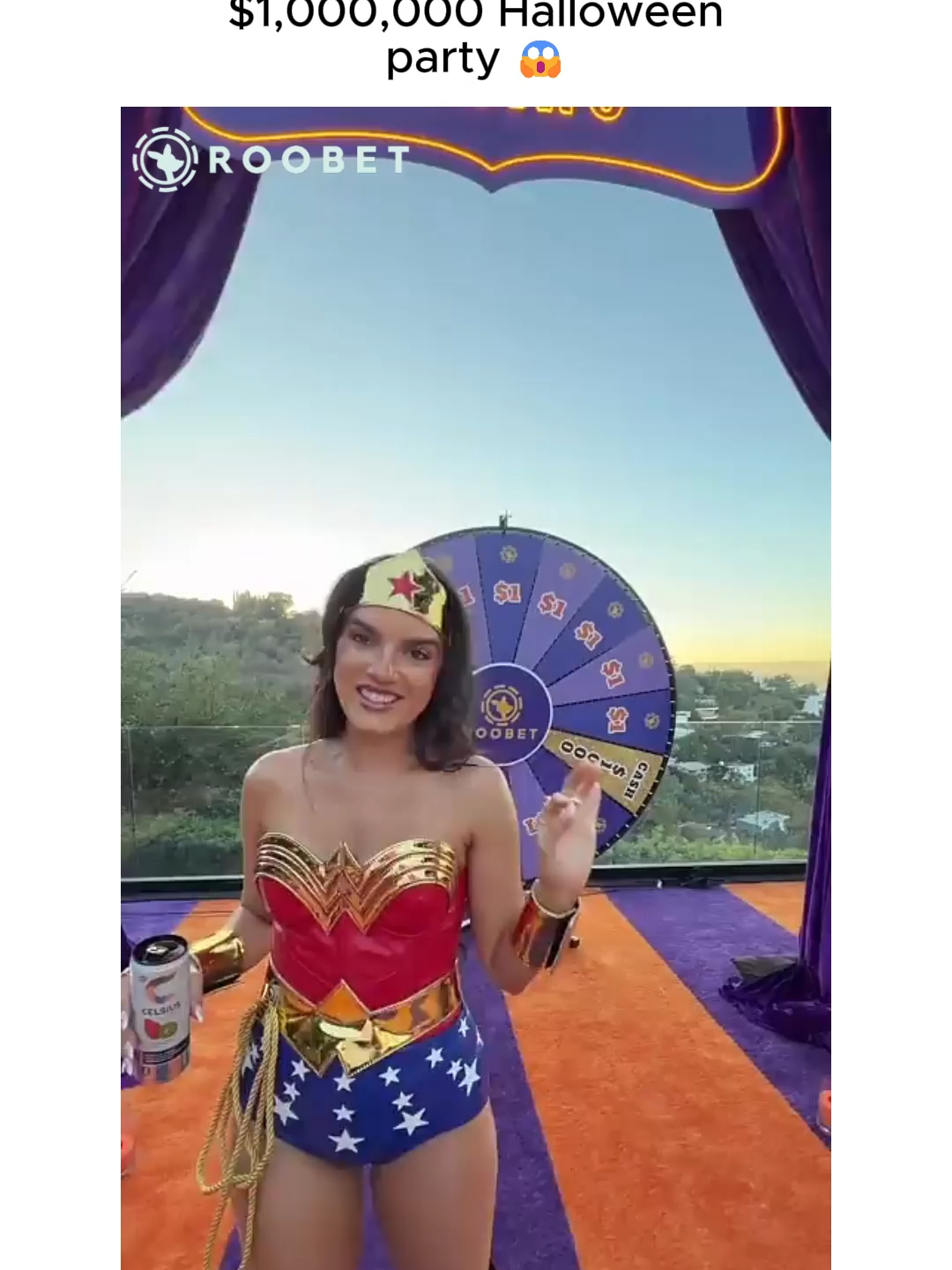 She tried the Wheel at David Dobrik's insane $1,000,000 Halloween party 😱 #daviddobrik #fyp #viral