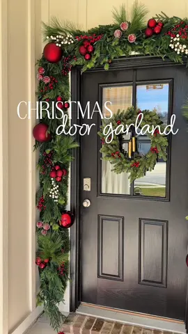 On the way to creating a hallmark movie set in our home! How I decorated our front door for Christmas. I know this is a bit extreme for some, but we love it. If Christmas brings you joy, I say to go all out! #christmasdecorating #howto #christmasdoorgarland #christmas #hallmarkchristmas 