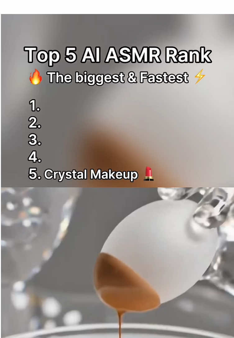 Top 5 AI ASMR Rank #ai #asmr #viralrankai #viralvideo #Foryou 
