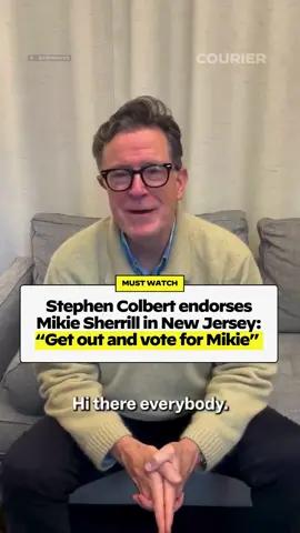 Stephen Colbert encouraged voters in New Jersey to back Mikie Sherrill in the Governor's race today.