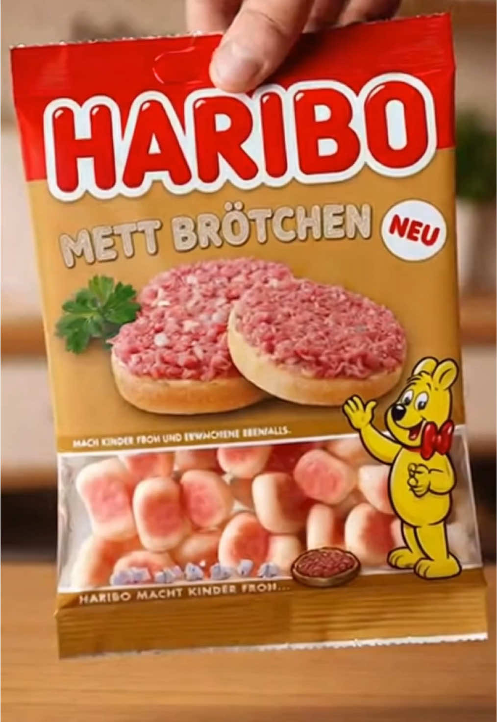 Haribo aber die neue Sorte METT BRÖTCHEN😂😁🔝 #mett#neu#ki#haribo#humor