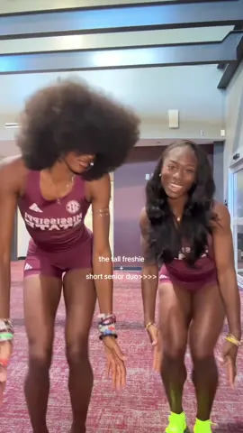 one of the most elite duos🤷🏽‍♀️ @indi@ #trackandfield #trackgirl #mediaday #mississippistate #fypシ 