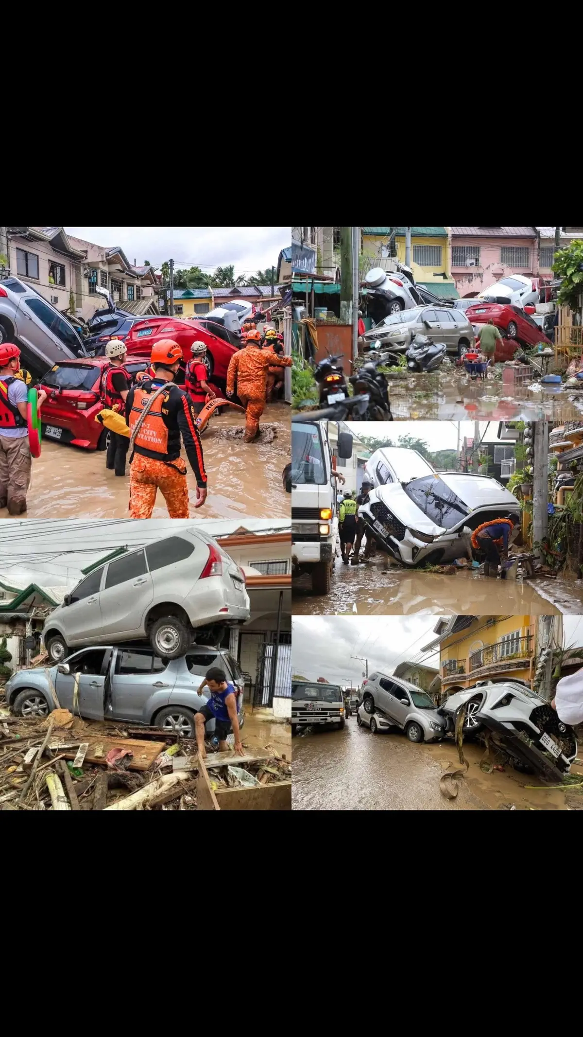 Usually, we only see cars piled up like that in movies, but who would have thought it actually happened for real in Cebu after the severe Typhoon Tino, which placed Central Cebu under Signal No. 4. This is by far the worst flashfloods ever happened in the history of Cebu. Its been a tough year for Cebu 😢🙏 -Credits to the rightful owners  #bangoncebu #cebu #flood #floodcontrol 