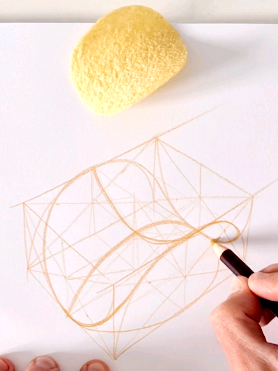 How to draw Pringles Chips in two point perspective #howtodraw #drawingtutorial #arttutorial #learntodraw #easydrawing 
