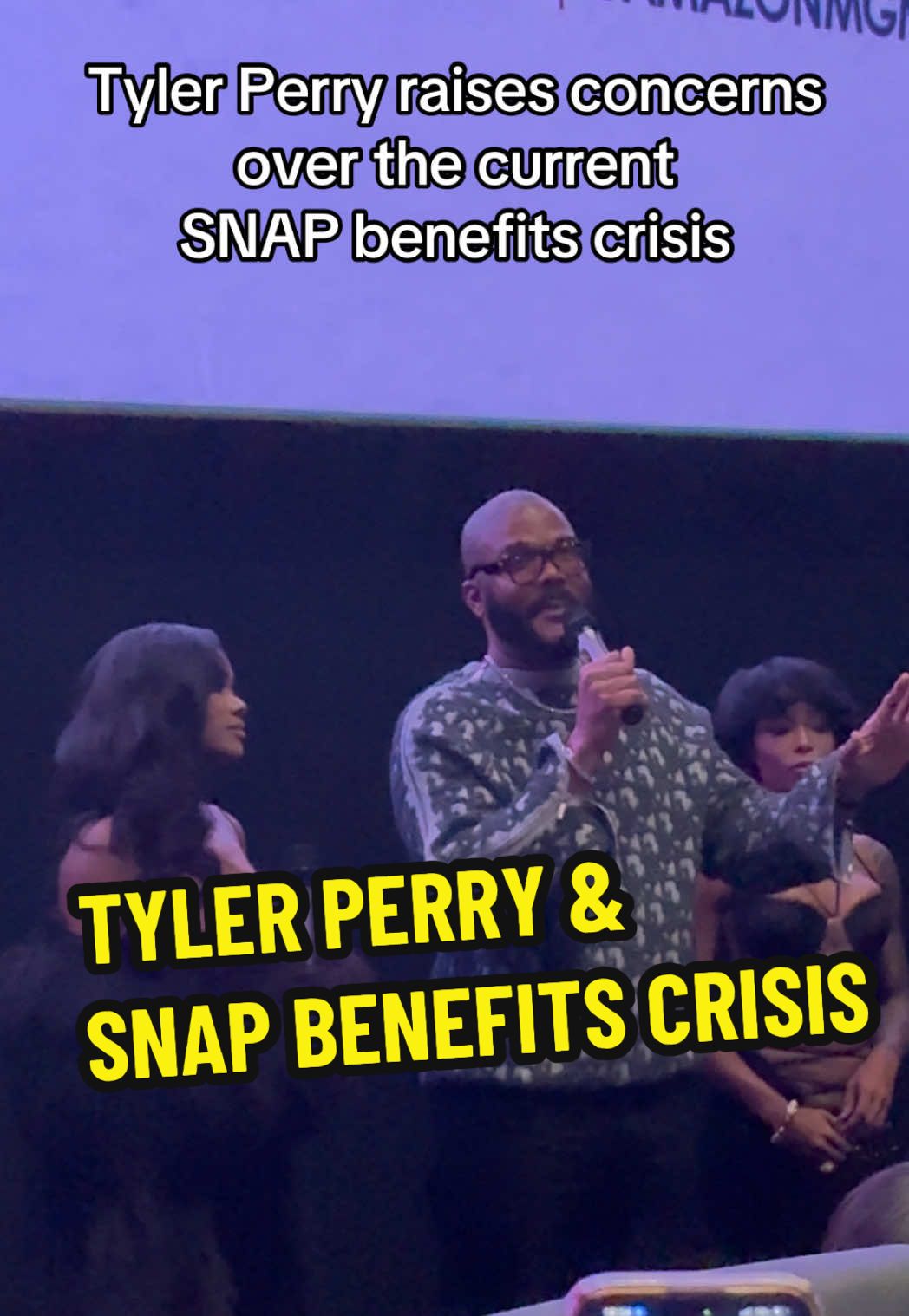 Tyler Perry turned his movie premiere into a real conversation about the SNAP benefits crisis.  Always leading with his heart. ‘Finding Joy’ streams November 5 on Prime Video starring Shannon Thornton, Tosin Morohunfola, Brittany S. Hall, and Inayah.  #snapbenefits #TylerPerry #FindingJoy #PrimeVideo  #Atlanta 