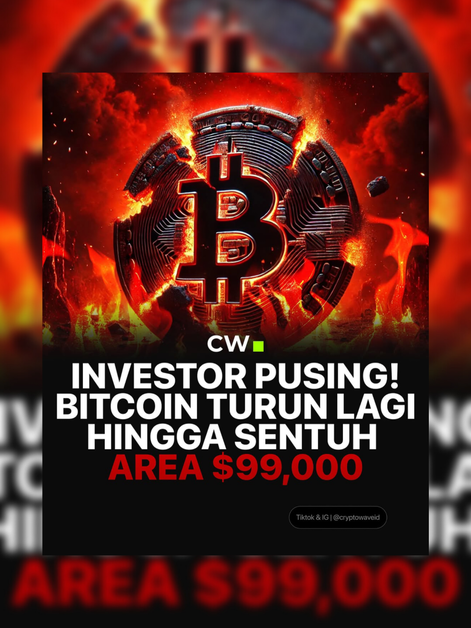 Investor crypto makin pusing! Harga Bitcoin kembali turun lagi hingga menyentuh area $99,000. Beberaapa Altcoin juga mengalami penurunan yang cukup dalam. #cryptowave #gabrielrey #bitcoin #crypto 