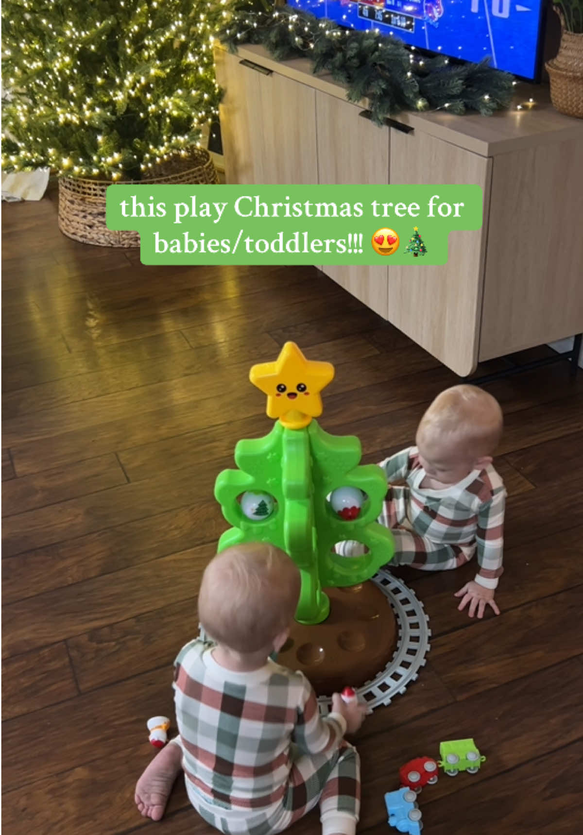 Entertained for at least an hour😂  #firstchristmastree #christmas #christmasdecor 