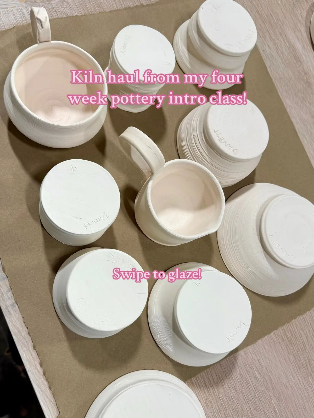 Here are a few of my favorites after three throwing classes, one glazing class, and ten pieces later!! It felt so good to come back to ceramics it had been wayyy too long :,) not a single one of these is perfect but i think that’s the fun about it! Excited to make lots more #ceramics #beginnerpottery #potteryclass #hobbies #postgrad 