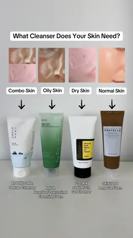 Finding your perfect cleanser just got easier 🫧 💧 Oily – @anua_global Heartleaf Quercetinol Foam 🌿 Normal – @SKIN1004 Centella Ampoule Foam 🌊 Combo/Sensitive – @ROUND LAB 1025 Dokdo Cleanser 🍯 Dry – @COSRX Official Snail Mucin Gel Cleanser Find these at Kiyoko 🌟🛒 #kbeauty #skincareroutine #skincareviral #cleanser #skincaretips 