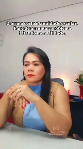 🎓 Anuidade escolar: o termo certo para evitar problemas com as famílias. Pode parecer bobagem, mas o tanto de conflitos que o termo mensalidade escolar causa para os Gestores não é brincadeira. Por isso vc deve usar as palavras certas, pois são elas que podem ser decisivas quando o responsável quer discutir com você!  Embora o pagamento seja dividido em parcela mensal, o contrato educacional é anual. Por isso, juridicamente falando, o valor é chamado de anuidade escolar e não mensalidade. Capit?! 😉 #fyp #foryou 
