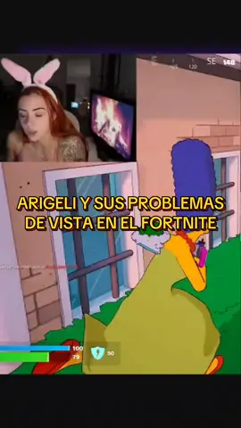 Arigeli y sus problemas que tiene de vista cuando juega al Fortnite jajajaj #sacameenparati #fyp #twitch #clipsdetwitch #arigeli 