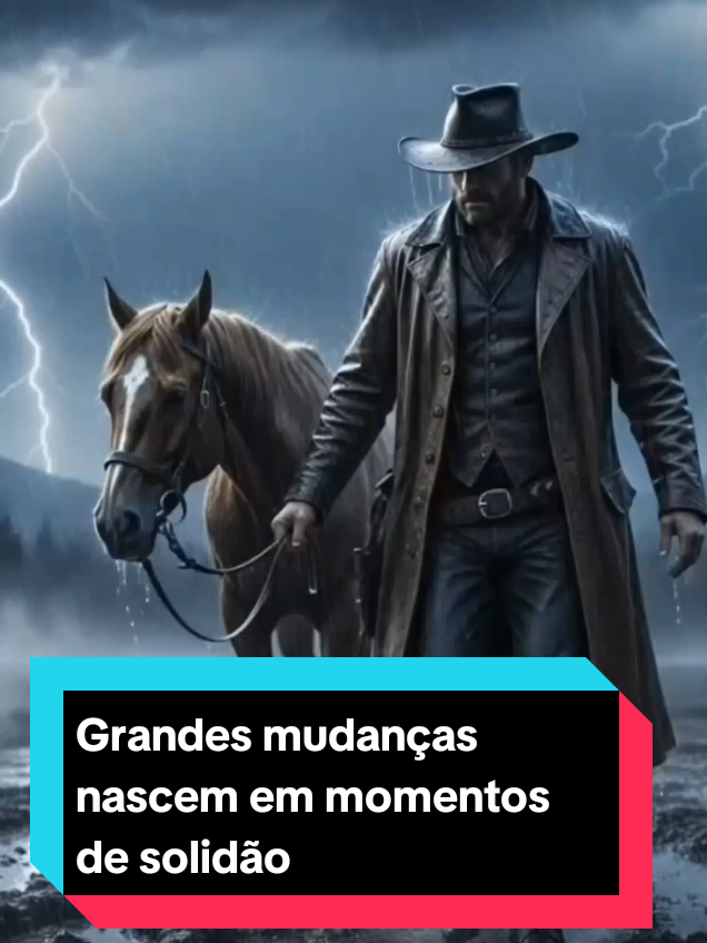 cowboy reflexão  #faroeste #reflexão  #motivação  🔥 Grandes mudanças nascem em momentos de solidão.  Quem caminha com fé não teme o deserto.
