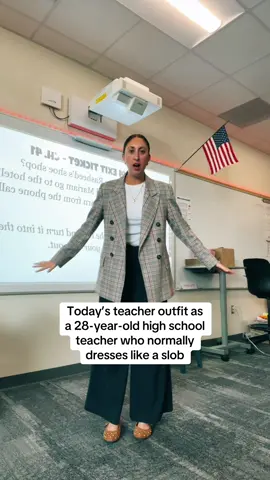 My outfit as a 28-year-idk high school teacher who normally dresses like a slob! #teacher #highschool #teacherlife #OOTD #pov 