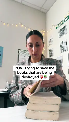 This is my only class set of this novel and getting new books isn’t always easy, so I’m trying to get them to survive as long as possible! Unfortunately, I have to do this pretty often. #teacher #pov #books #teacherlife #highschool 