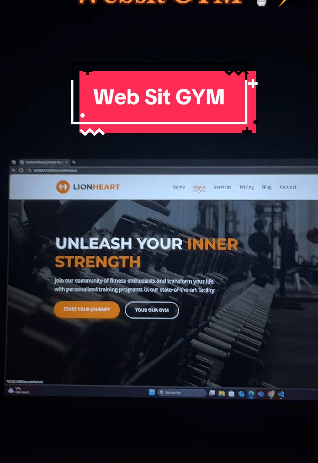 Websit GYM HTML CSS JS 💀⚡️#coding #fyp #htmlcss #programming #gym 