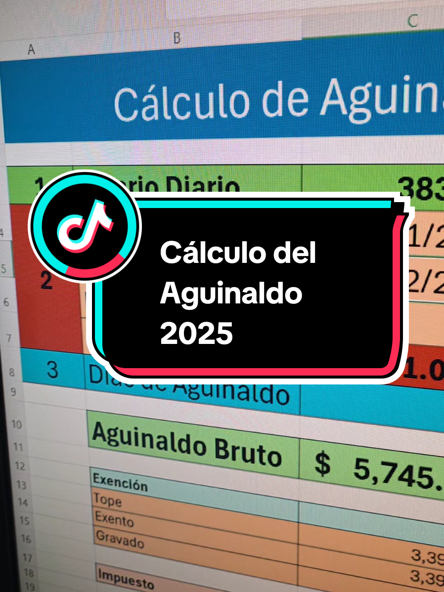 Cálculo del Aguinaldo 2025 #aguinaldo2025 #SAT #ISR 