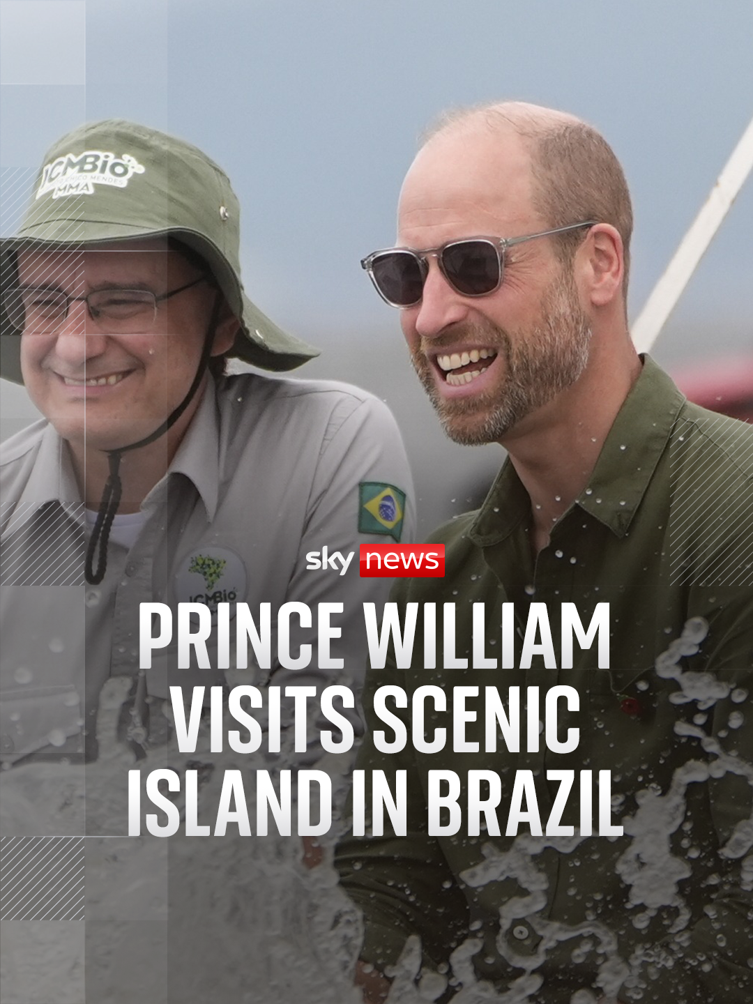Arriving by navy boat, #PrinceWIlliam enjoyed his day at the scenic island of Paqueta where he met with conservationists, hugged a baby and inspected some mangroves. ⁠ The Prince of Wales made the visit as part of his environmental trip to #Brazil, where he will attend COP30, the UN's climate conference on Thursday. Sky's Rhiannon Mills reports. #SkyNews