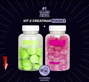 Kit 2 Creatinas em Gummy versão pocket creatinas maçã verde e frutas vermelhas. #creatina #academia #gummy #Fitness 