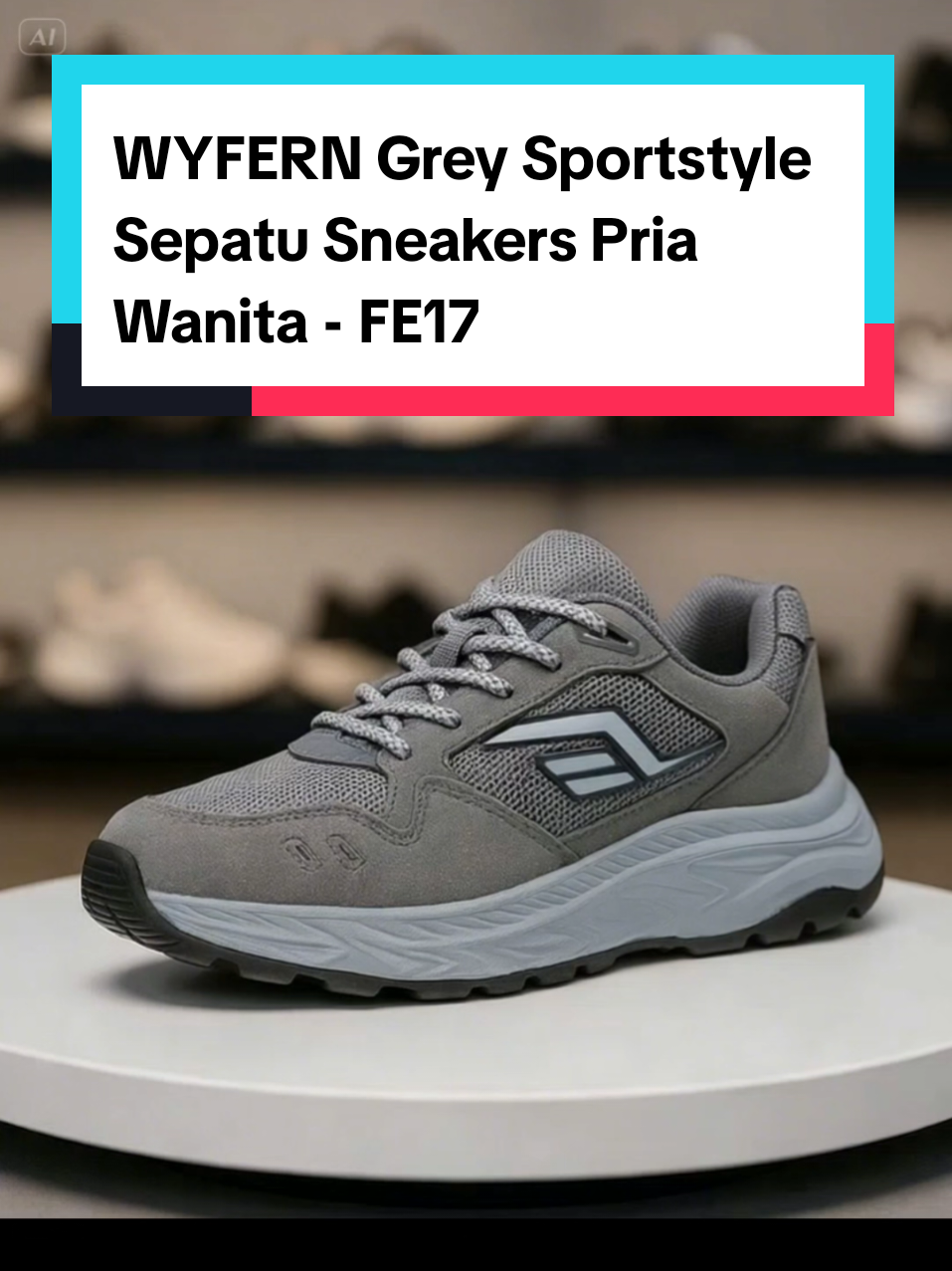 WYFERN Grey Sportstyle Sepatu Sneakers Pria Wanita - FE17 #sepatupria #sepatusneakers #sepatucasual #sepatumurah 