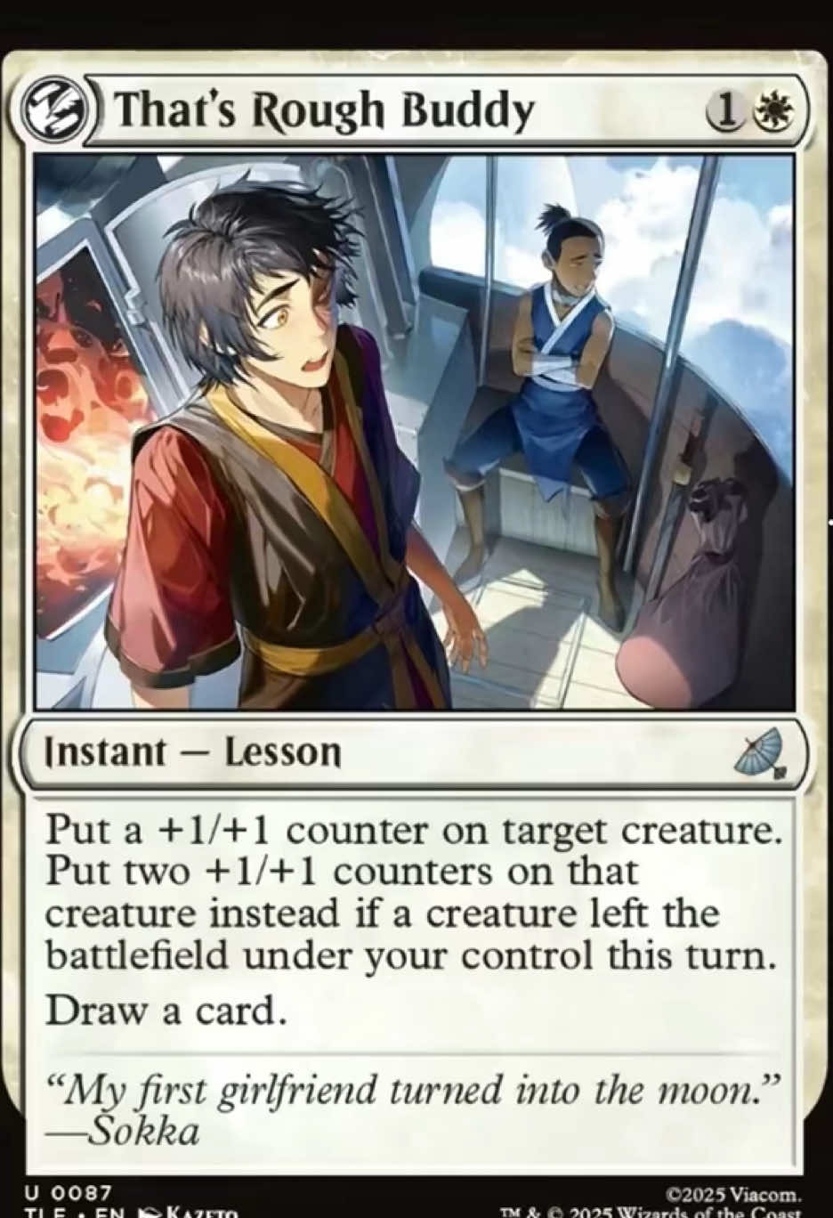 That’s Rough, Buddy. #avatarthelastairbender #nickelodeon #magicthegathering #sokka #zuko 