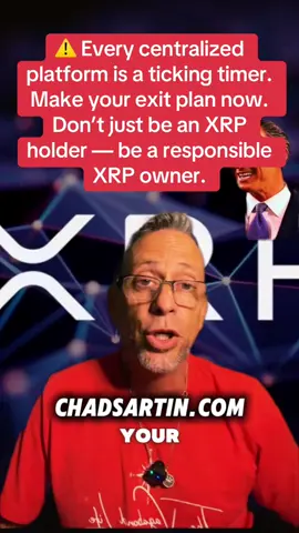 ⚠️ Every centralized platform is a ticking timer. Make your exit plan now. . . #fyp #crypto #PersonalFinance #xrparmy #XRP  
