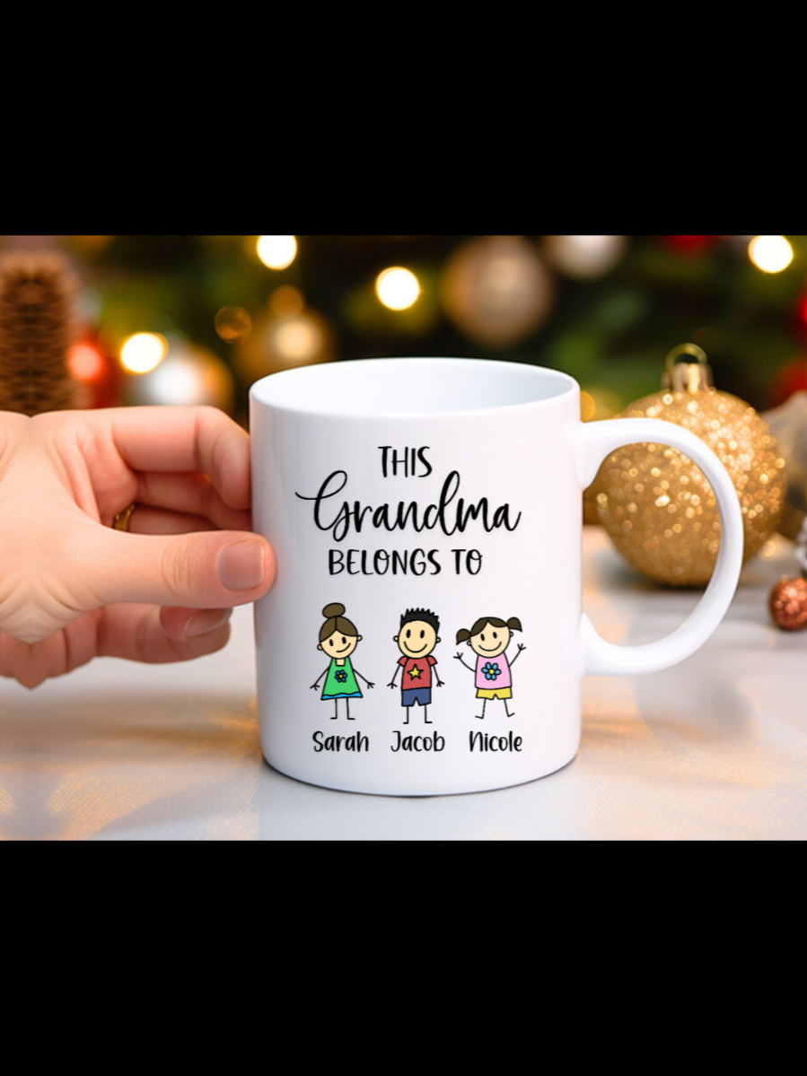 💖 Personalized Gift for Mom or Grandma! Customize with your kids or grandkids’ names 👩‍👧‍👦 Perfect for Christmas, Mother’s Day, or birthdays gifts #PersonalizedMug #GiftForGrandma #MothersDayGift #CustomMug #EtsyFinds 