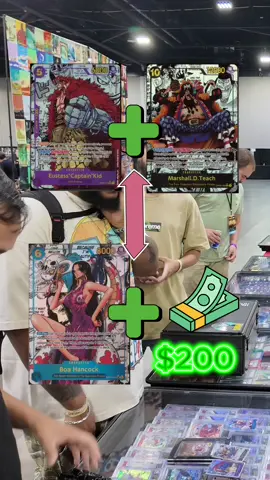 #OPTCG Mangas & Cash Trade 🎣 ————————— Final clip of Atlanta Collectacon with some good ol’ merching. Boa Manga , Kid Manga, and Luffy with some extra treasures 🏴‍☠️ #onepiecetcg #tcgcommunity #lgs #tcgshop     