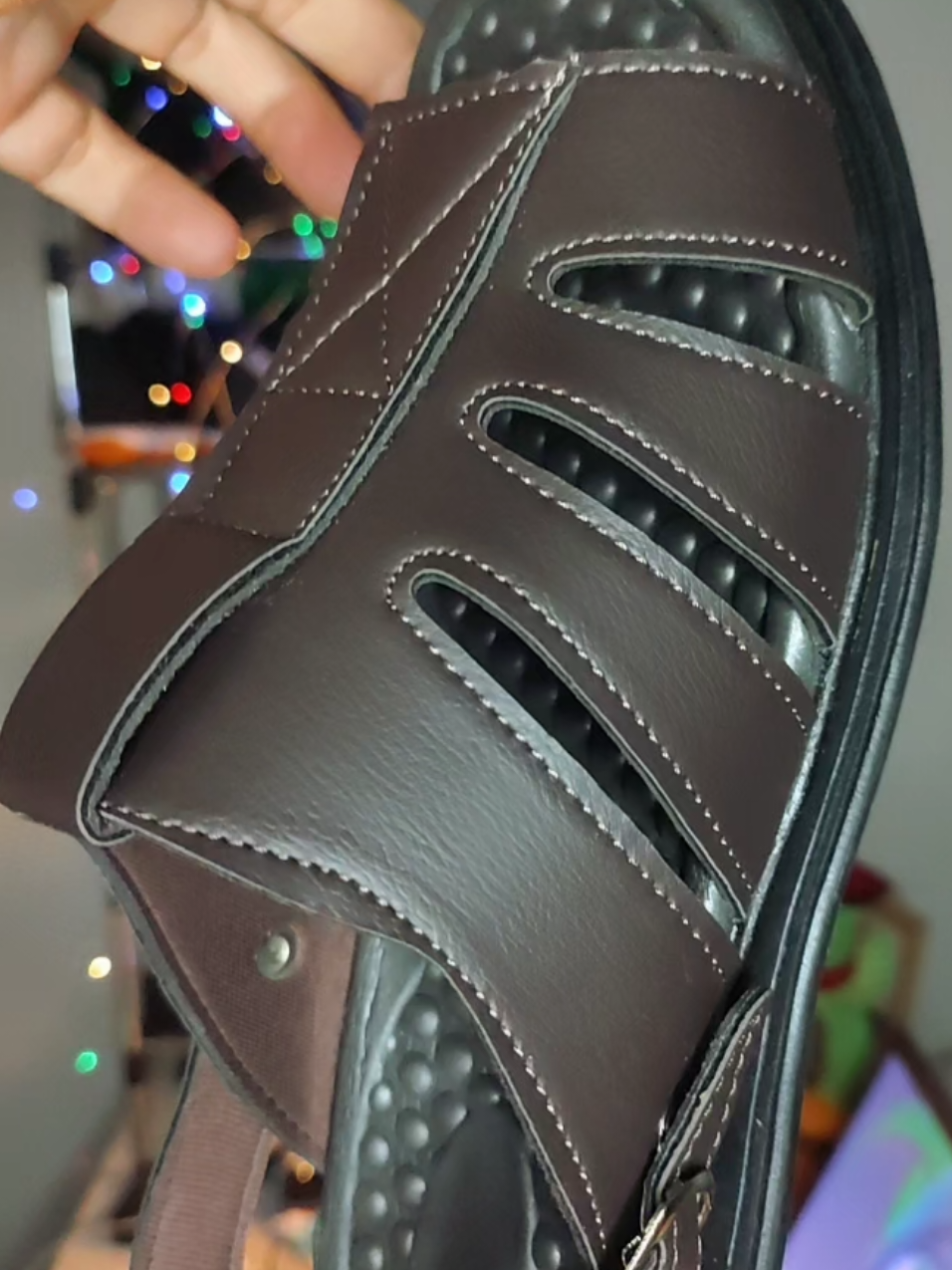 Sandália Chinelo Masculino de Couro Legítimo #tiktokshopchegou #tiktokshop #tiktokshopblackfridaybr #tiktoksho1111br 