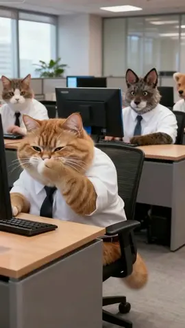Orange cat playing the game when working 😂 #blockblast #orangecat #funnycat #ai 