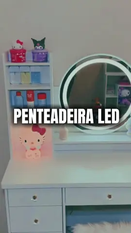Um toque de luxo no seu quarto ✨ 💡 Espelho LED + 4 gavetas + envio imediato #Penteadeira #Decoração #TikTokShopBrasil  #QuartoPerfeito  #CapCut 