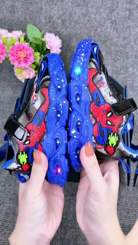 Giày tt siêu nhân có đèn nháy cưng xỉu, chất da mềm siêu nhẹ#giaybetrai #giaydenled #xuhuong #ShopMẹỐc 