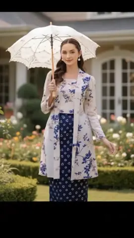 KEBAYA KUTUBARU BUNGA NAVY TER #kebaya#kebayakutubaru #kebayabunga 