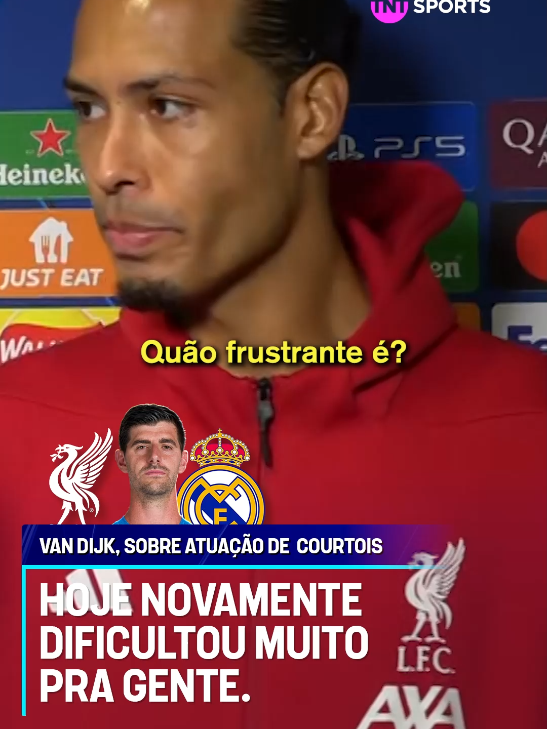 COURTOIS É O MELHOR GOLEIRO QUE VAN DIJK ENFRENTOU? 🤔🧤 O zagueirão do Liverpool falou em papo exclusivo com o @fred_caldeira após vitória sobre o Real Madrid. #CasaDaChampions #TikTokEsportes #SportsNews #Courtois #VanDijk