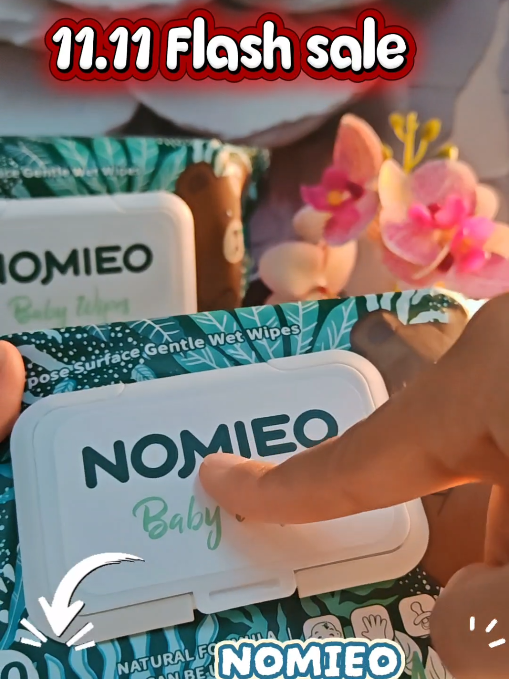 NOMIEO baby wipes made from 99% pure water, oh balance, 0%alcohol, fragrance phenoxyethanal, parabens and daily, safe for use baby mouth, hand, face, skin and more, 1 box 12 packs #Nomieo #baby #wipes  #flashsale #sgtiktok 