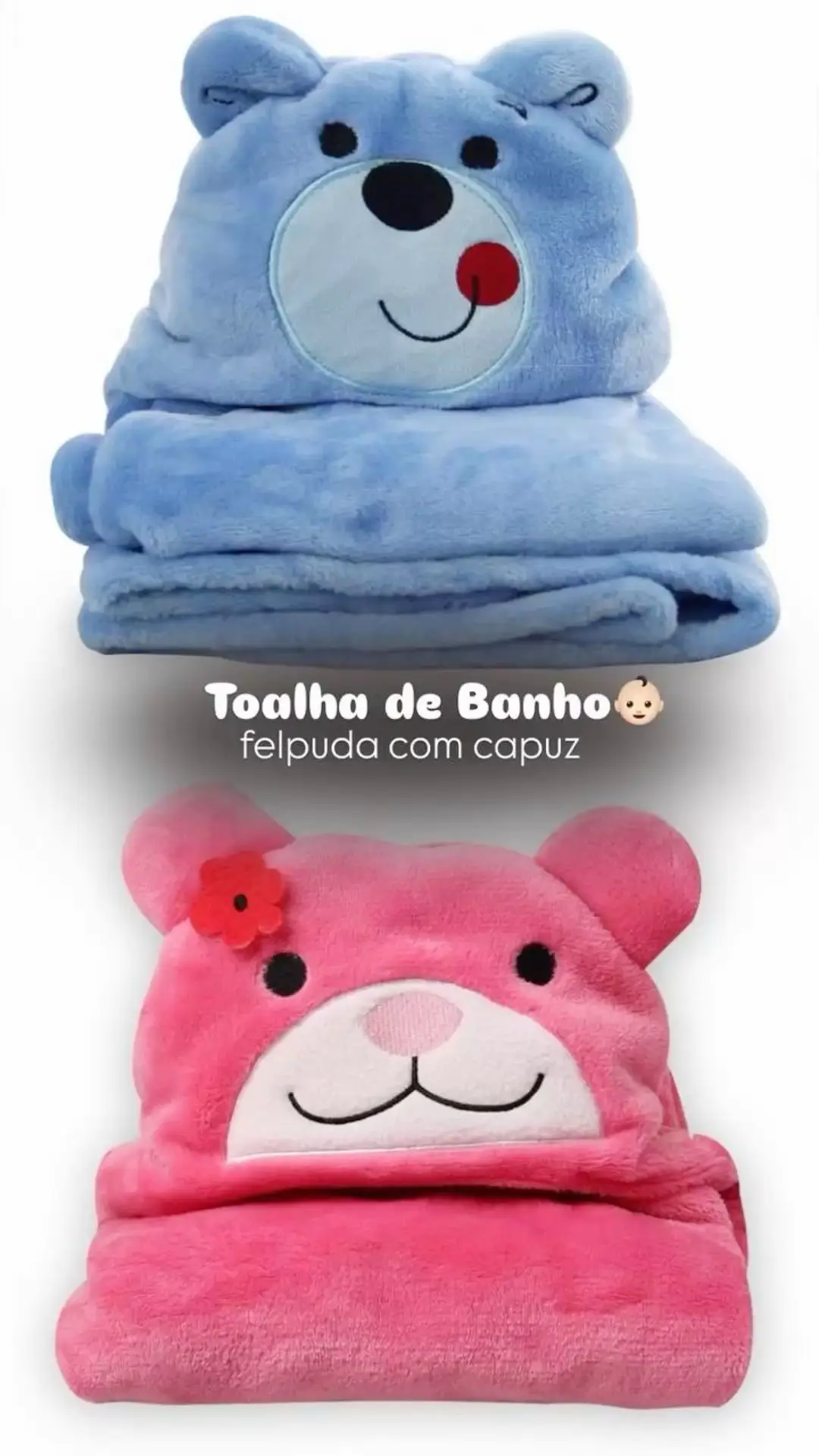Banho gostoso e quentinho 💕 Toalha felpuda com capuz: conforto que seu bebê merece! #maternidade #bebe #cuidadosinfantis #ShopeeKids Comente “eu quero” que envio o link! 
