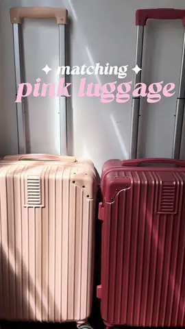 So pretty pink matching luggage 💖 #luggage #matching #pinkluggage #handcarry #travelluggage 