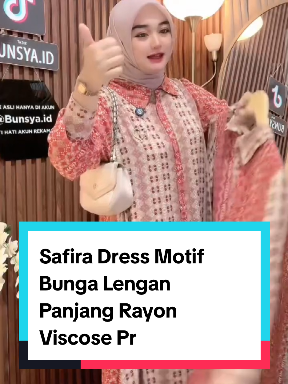 Safira Dress Motif Bunga Lengan Panjang Rayon Viscose Pre#dress#shoptokopedia #fyf #fyp 