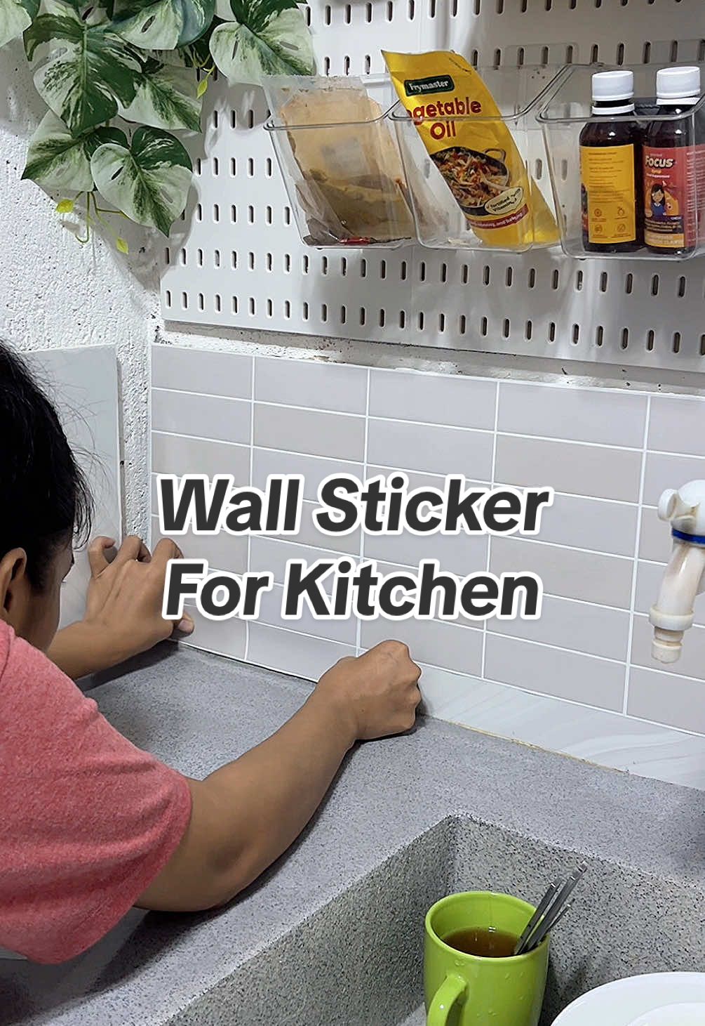 Mas lalong gumanda yung kusina namin dahil sa Sticker nato😍 #wallsticker #wallstickertiles #diyproject #kitchenmakeoveronabudget #minivlog 