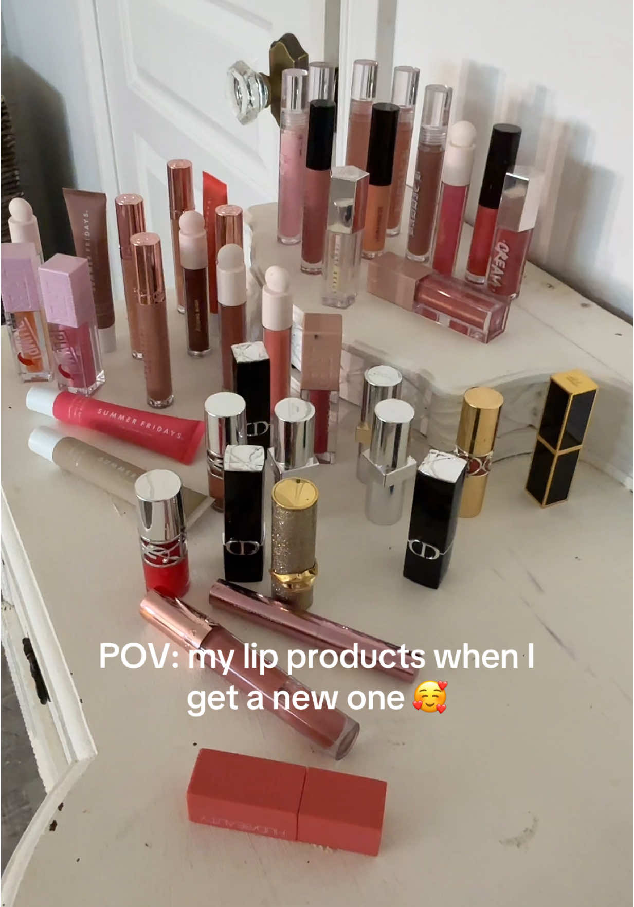 I love my babies 🥰💗  #relatable #fyp #makeup #lipstick #funny 