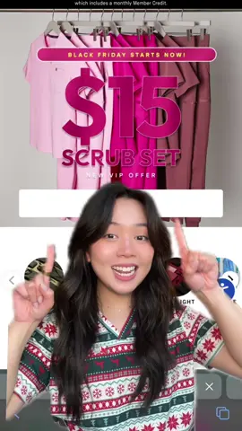 Black Friday came early ✨ @fabletics scrubs got full sets for $15!! Grab one for you or your nurse bestie when you sign up as a new VIP   👀  #fableticspartner #blackfridaydeals #nursescrubs #blackfridaysale #nursetok  