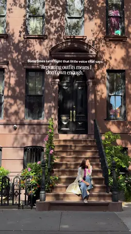 Just a reminder that more does not mean better 👀 Learning how to maximize every item in your closet is the best way forward and I’m still learning how to perfect that mindset too! #outfitrepeater #mindfullness 