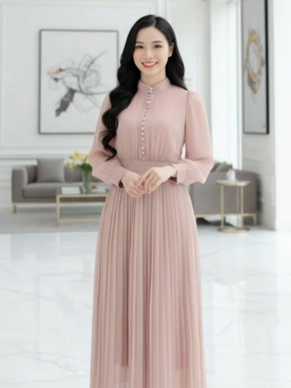 Váy Tơ Óng Dáng Vẻ Sang Trọng #vayxinh #vaynu 