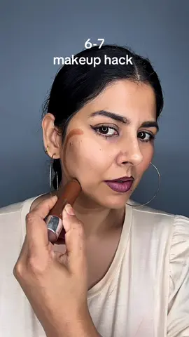 6-7 is trending so much with kids these days, so why not try a 67 makeup placement hack What do you think ?  #makeup #makeuphacks #makeupideas #contourhack #makemefamous 