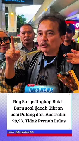 Roy Suryo Ungkap Bukti Baru soal Ijazah Gibran usai Pulang dari Australia: 99,9% Tidak Pernah Lulus #update #fyp #viral #roysuryo 