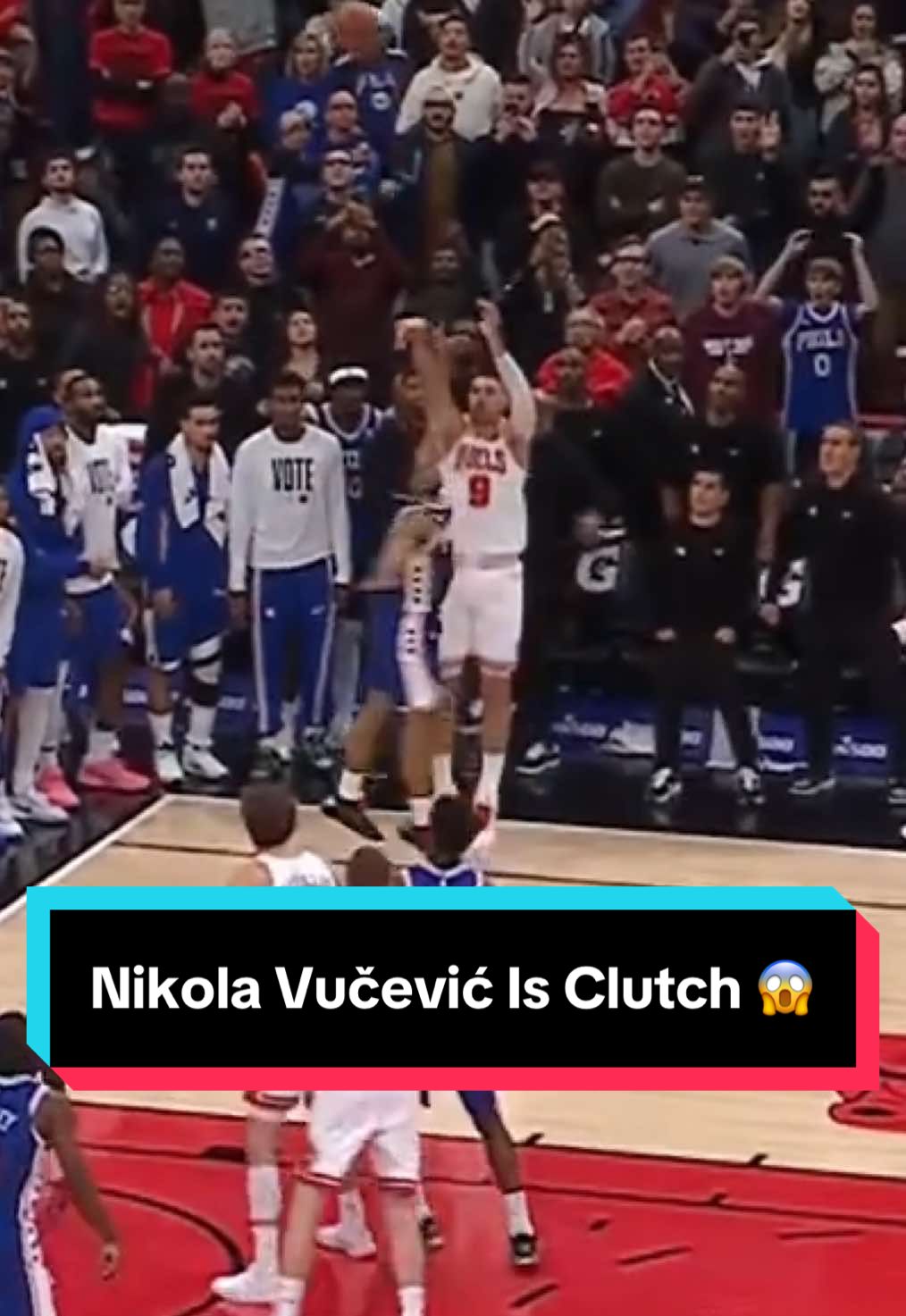 Nikola Vučević is CLUTCH 😱😱😱 #NBA #Basketball #Bulls #NikolaVucevic 