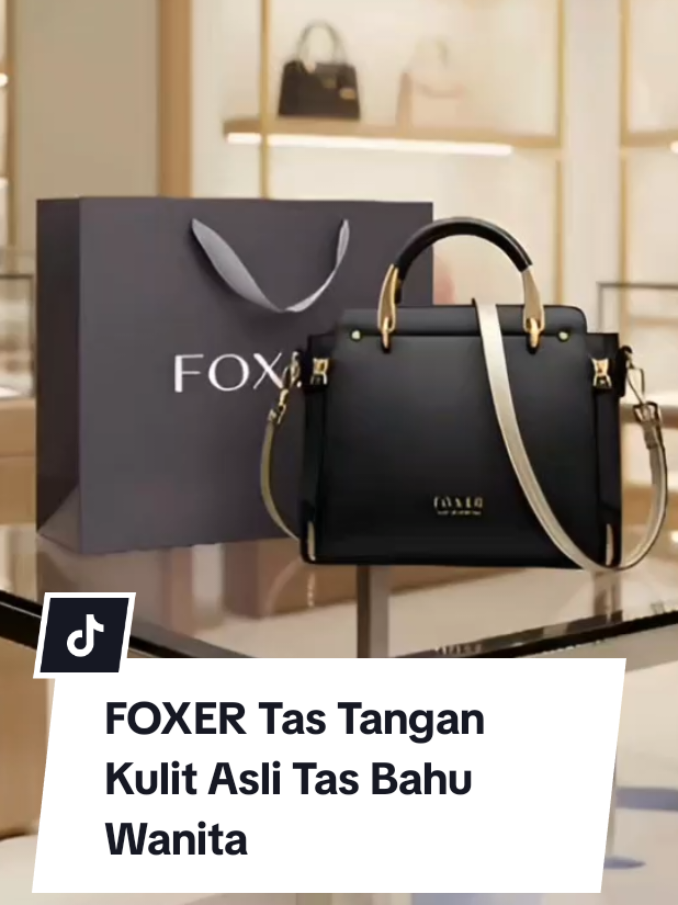 FOXER Tas Tangan Kulit Asli Tas Bahu Wanita Tas Selempang Dengan Tali Bahu Yang Dapat Disesuaikan #taswanita #tastanganwanita #taskulit #tasselempang #trending 