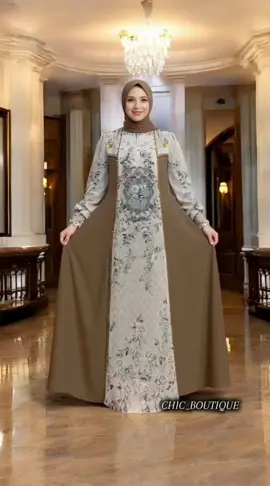 ALUNA DRESS Gamis wanita set hijab Seruty printing motif kekinian mewah Simple Elegant Lebaran 2026 #dress #dressgamis #dresslebaran #dresselegant 