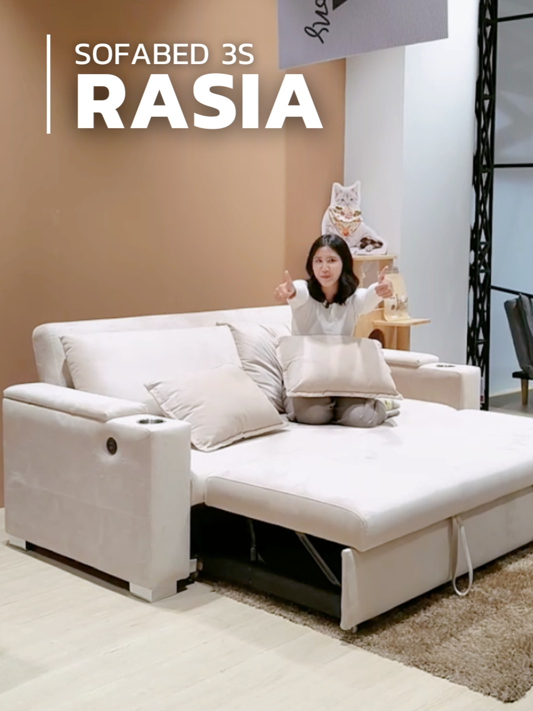 🐾อีกรุ่นที่เป็นผ้า PET FRIENDLY โซฟาเบด 3 ที่นั่ง RASIA🐶  ขนาด 220x101x90 cm. กันรอยขีดข่วนจากสัตว์เลี้ยง ผ้าสะท้อนน้ำ สามารถกำจัดขนจากสัตว์เลี้ยง🐱 และสิ่งสกปรกจากพื้นผิวอย่างง่ายดาย ผ่านการทดสอบจากสถาบันสิ่งทอ (OEKO-TEK- STANDARD 100) มีช่องเสียบ USB และ Type C⚡ ช่องเก็บของและช่องวางแก้วน้ำ💧 ฟังก์ชั่นแน่นไม่แพ้ใคร ช้อปได้เลยกับ Tiktok SB Design Square🚚 #โซฟา #โซฟาปรับนอน #โซฟาเบด #โซฟาดึงนอน #โซฟามินิมอล #เฟอร์นิเจอร์ #เฟอร์นิเจอร์แต่งบ้าน #แต่งบ้าน #แต่งบ้านสไตล์มินิมอล #โปรโมชั่น #แต่งห้อง #แต่งห้องนั่งเล่น #แต่งห้องมินิมอล #sbdesignsquare #furniture #fyp