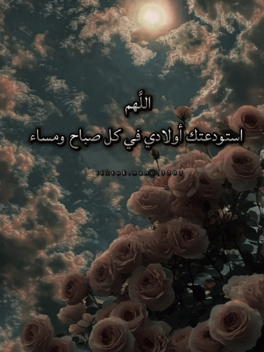 #اللهم🤲أني أستودعتك أبنائي في مكان غابت عنهم عيني واكن عينك لا تغيب🤲فاحفظهم حفظا يليق بعظمتك🤲اللهم انهم أغلا ما املك في هذه الدنيا فلا تريني فيهم مكروها أبدا🤲اللهم أنهم هبه منك مصابيح بيتي فلا تطفئ